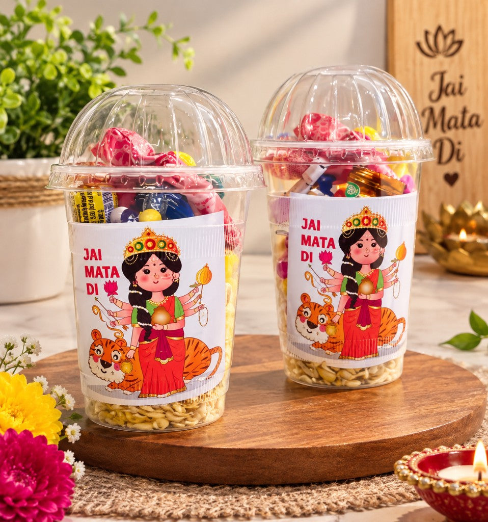 Jai Mata Di Navratri Gift Cup — front view — Fresh Flower Point