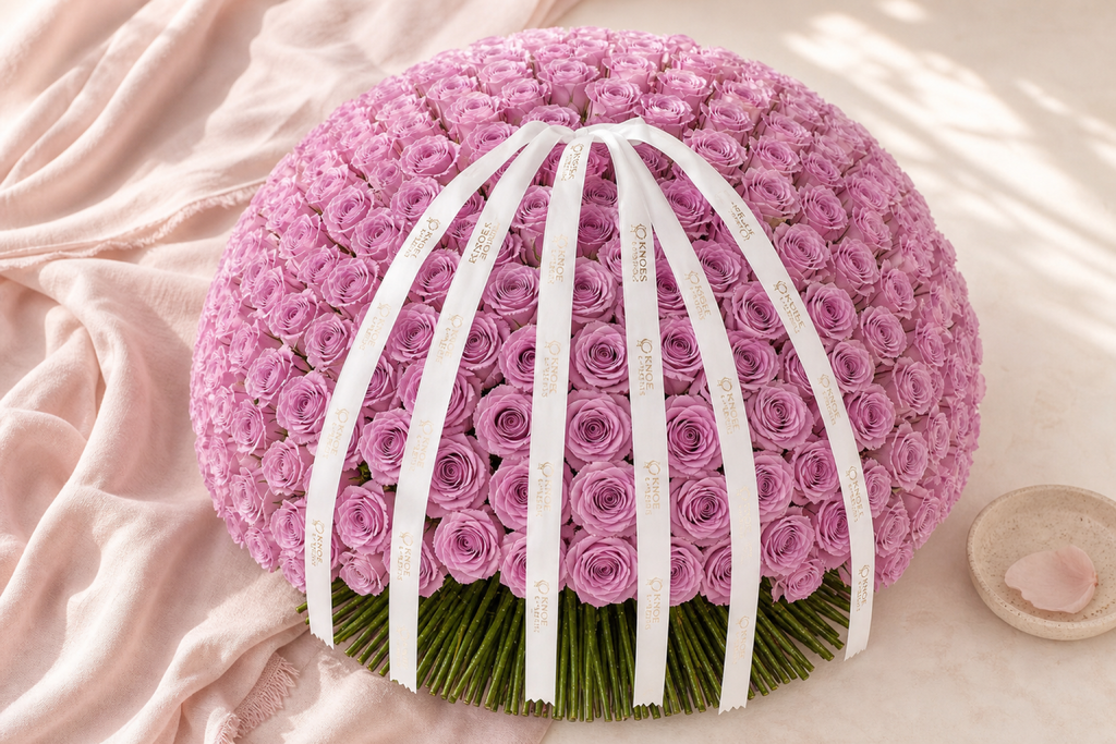 Lavender Rose Bouquet — top-down view — Fresh Flower Point