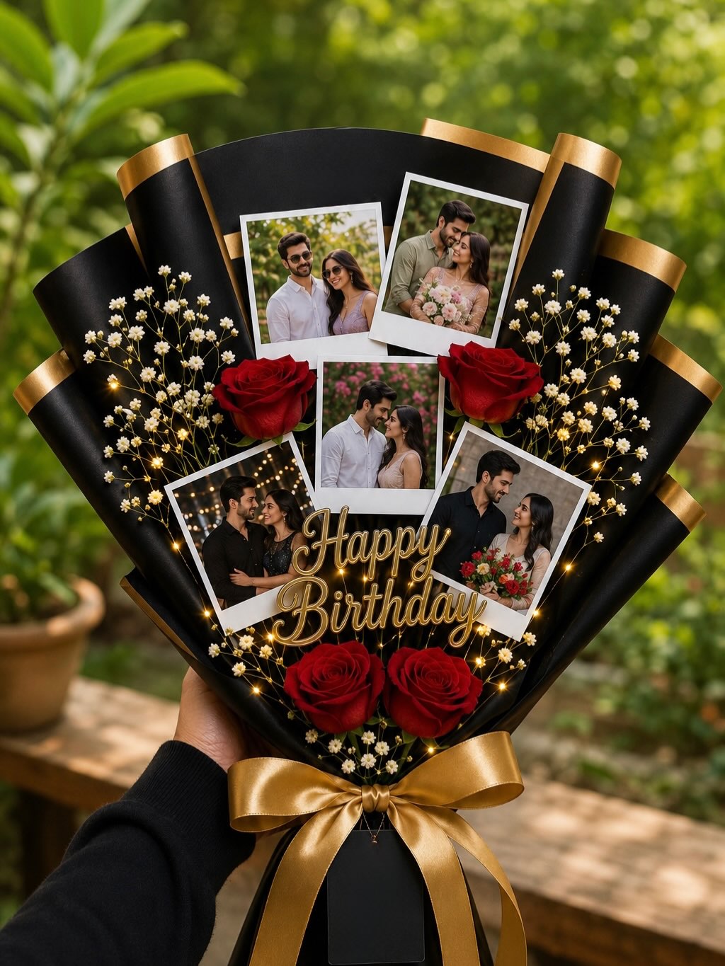 Photo Bouquet — front view — Fresh Flower Point