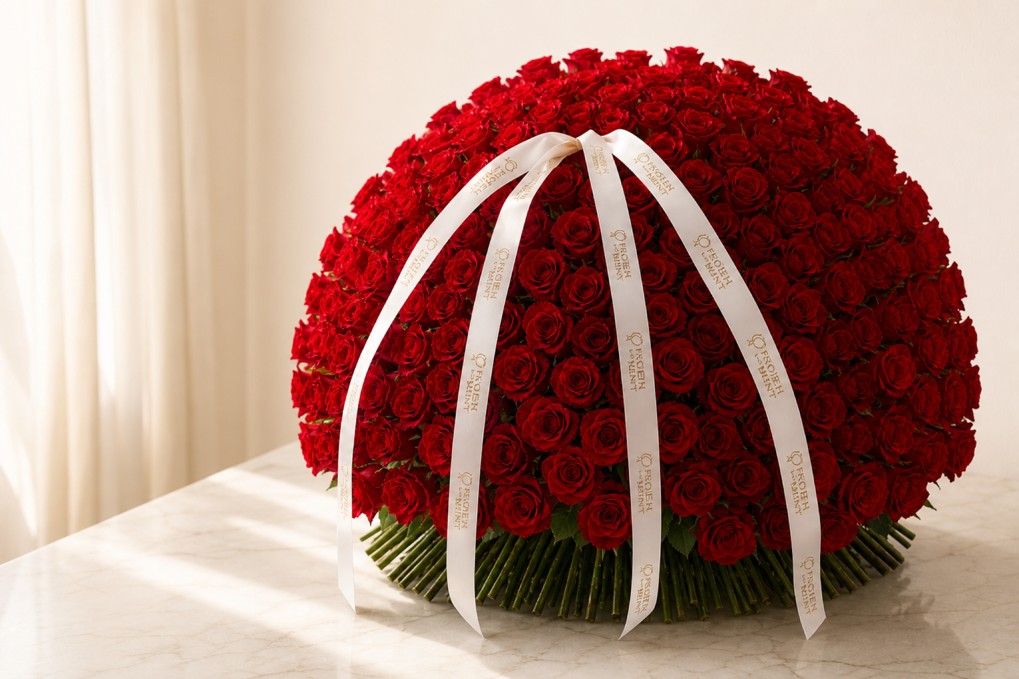 Red Rose Bouquet — top-down view — Fresh Flower Point