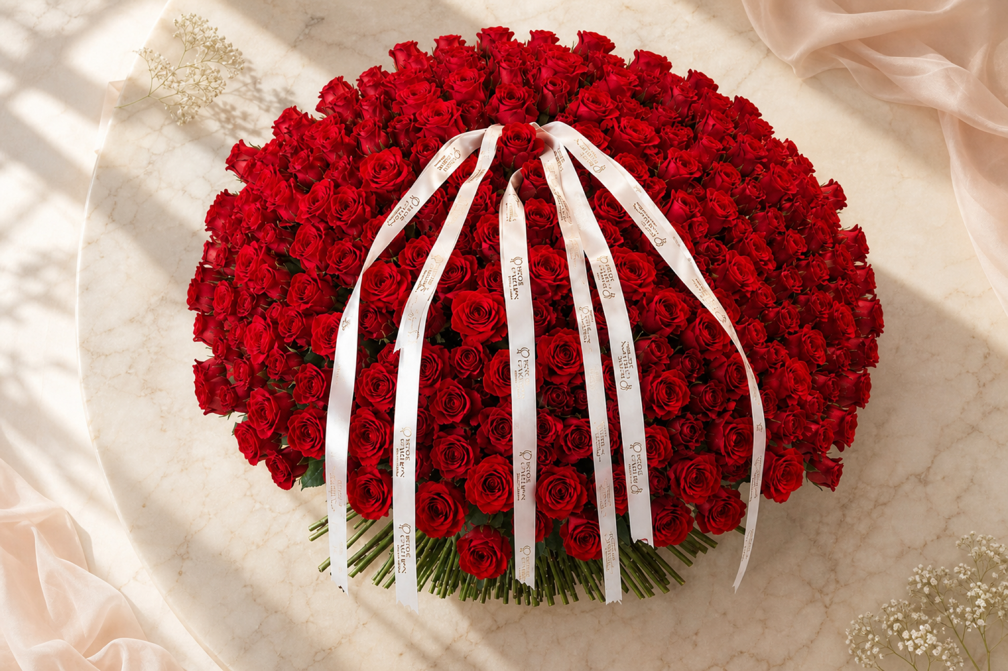 Red Rose Bouquet — side angle view — Fresh Flower Point