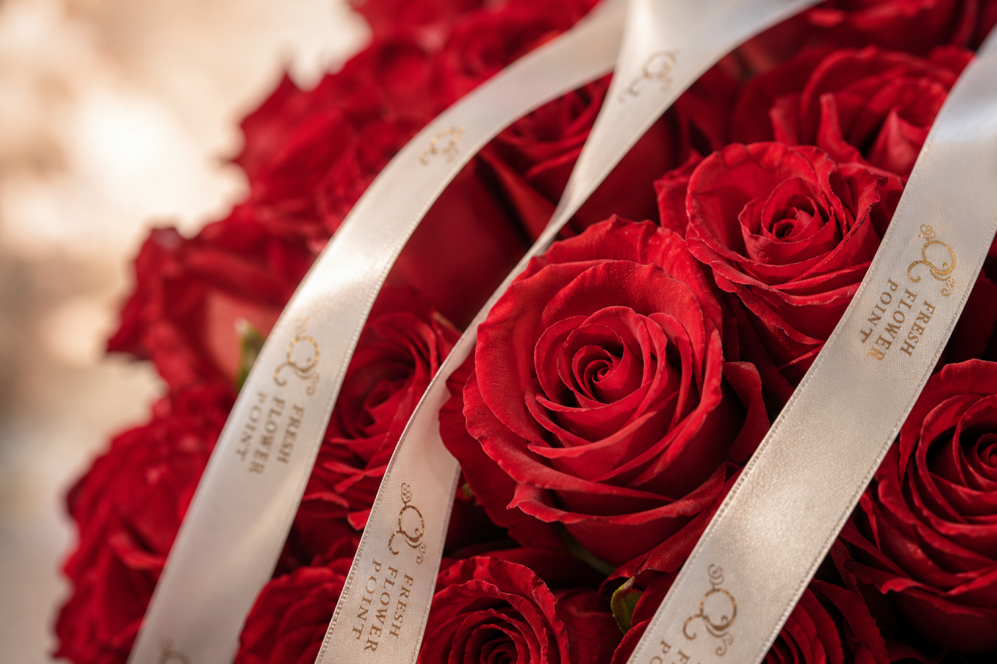 Red Rose Bouquet — petal detail — Fresh Flower Point