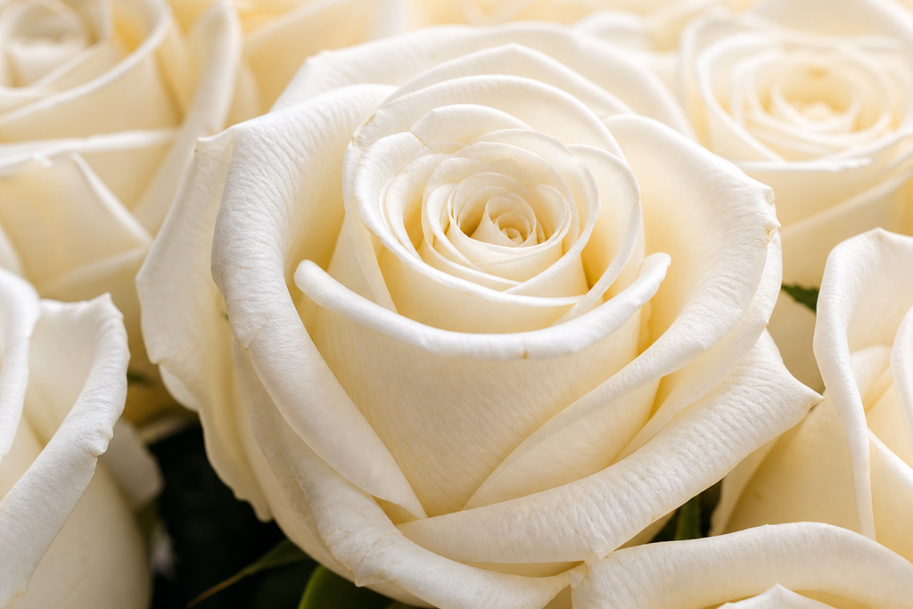 White Rose Bouquet — petal detail — Fresh Flower Point
